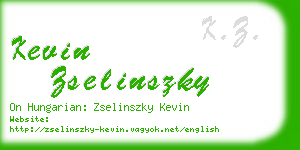 kevin zselinszky business card